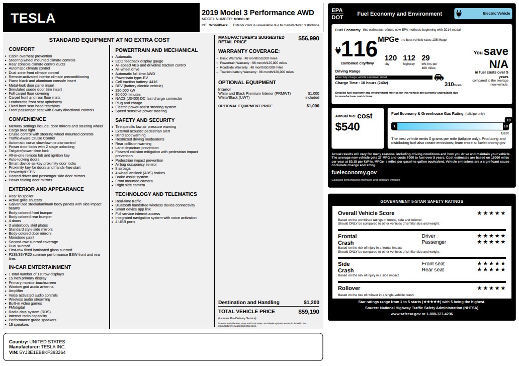 2019 Tesla Model 3 Long Range's photo